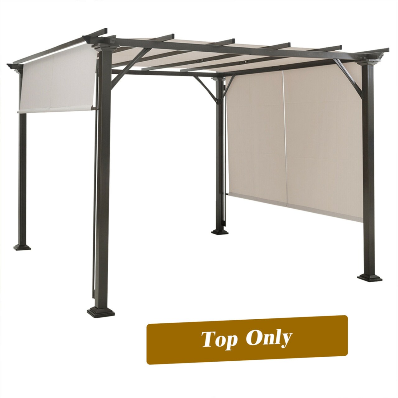 2Pcs 16X4 Ft Universal Replacement Canopy For Pergola Structure Sun Awning Beige